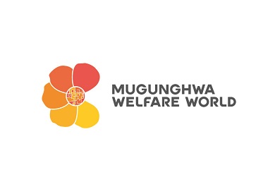 Illustration of a flower with five petals and one missing petal—the Mugunghwa Welfare World logo