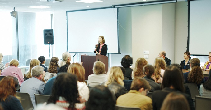 Participants gathered in a conference room