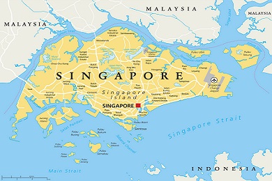 新加坡地图。