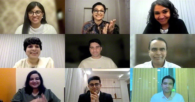Screenshot of a virtual meeting showing nine participants