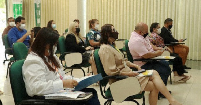 People seated in a room