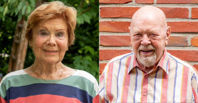 Side by side profile photos of a woman (left) and a man (right)